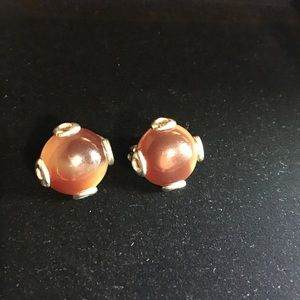 Faux amber Anne Klein earrings marked AK